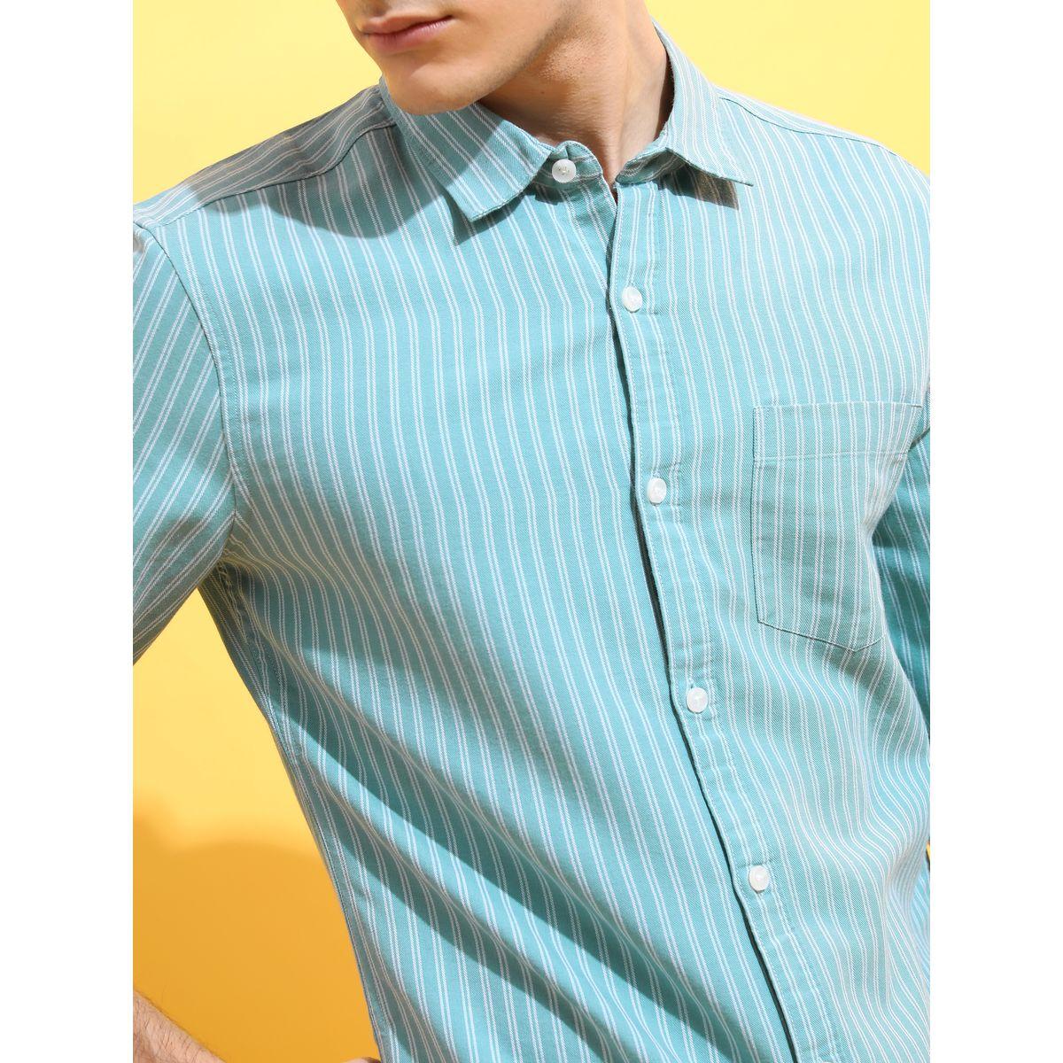 Highlander X Styli Pinstriped Slim Fit Casual Shirt-men-clothing-shirts-image-5