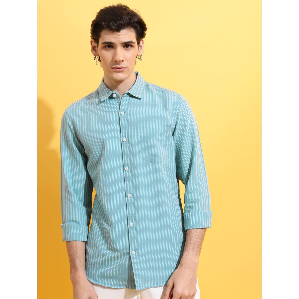 Highlander X Styli Pinstriped Slim Fit Casual Shirt-men-clothing-shirts-image-6