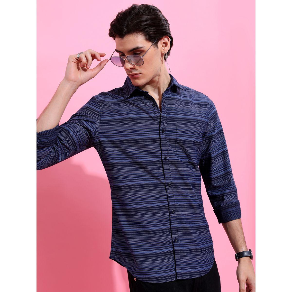 قميص مخطط بقصة سليم فت هايلاندر × ستايلي-men-clothing-shirts-image-6