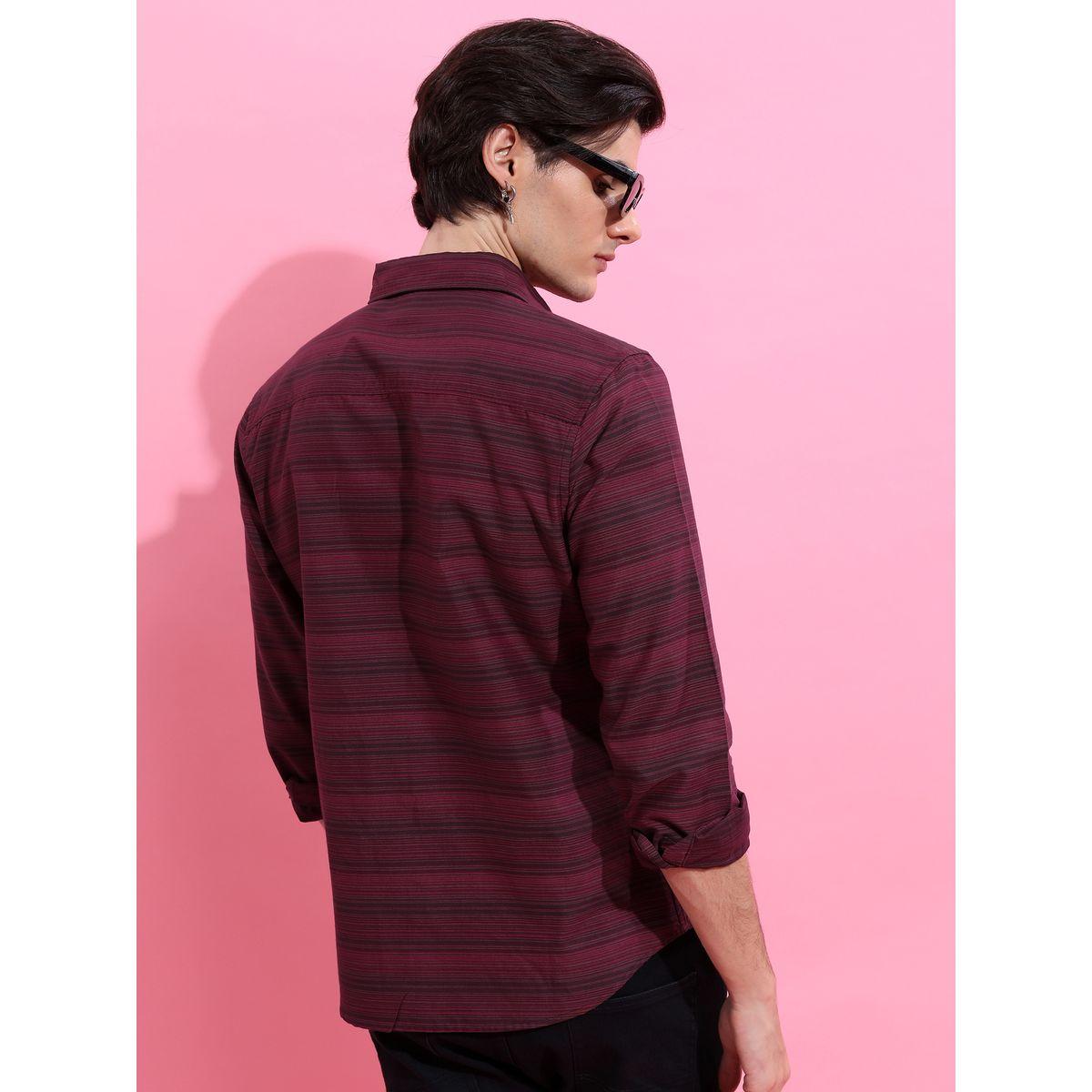 Striped Slim Fit Casual Shirt with Pocket-men-clothing-shirts-image-3