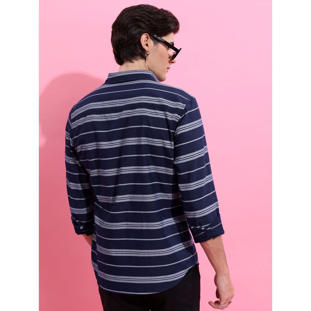 قميص مخطط بأزرار غلق هايلاندر × ستايلي-men-clothing-shirts-image-3