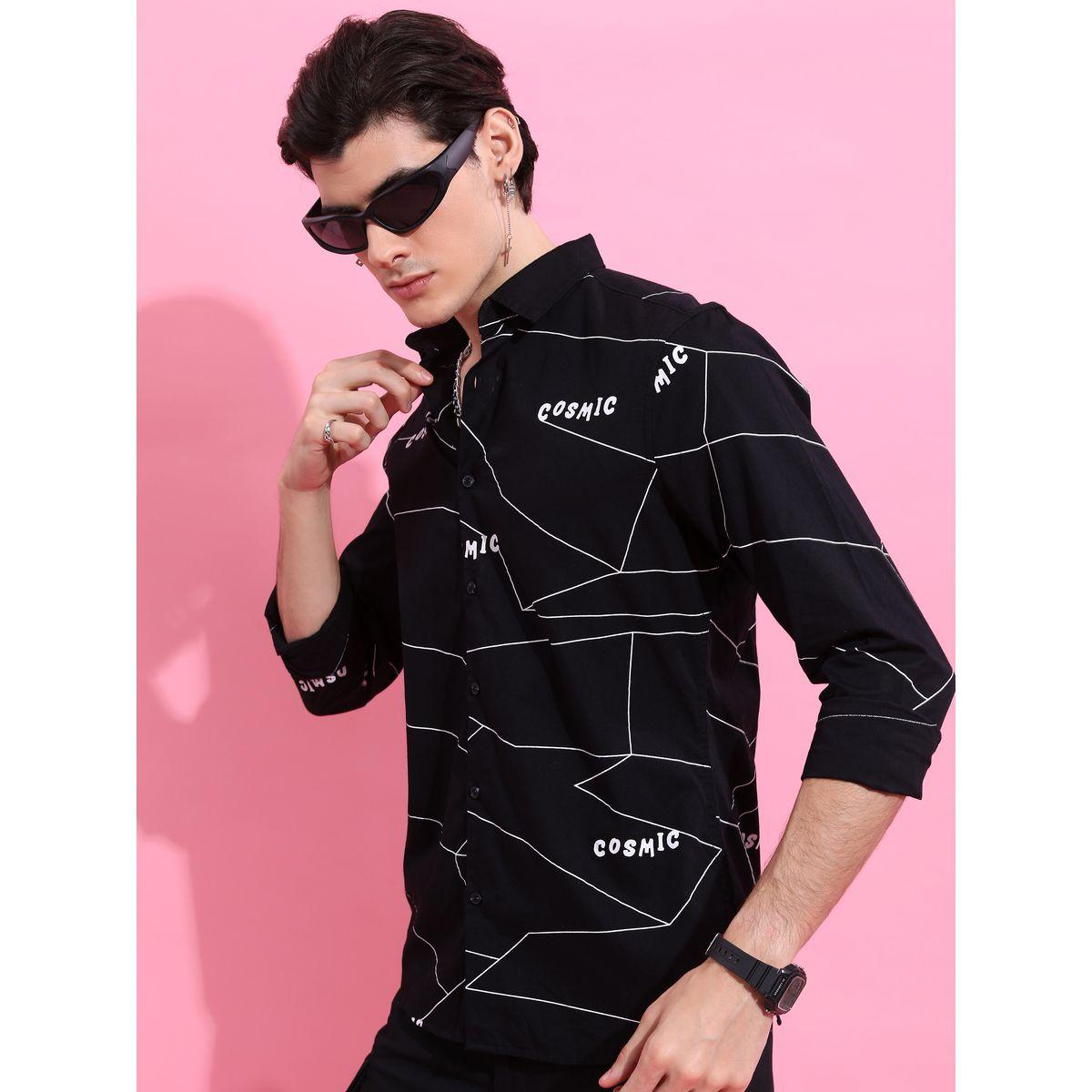 Graphic Print Slim Fit Shirt with Button Placket-men-clothing-shirts-image-4