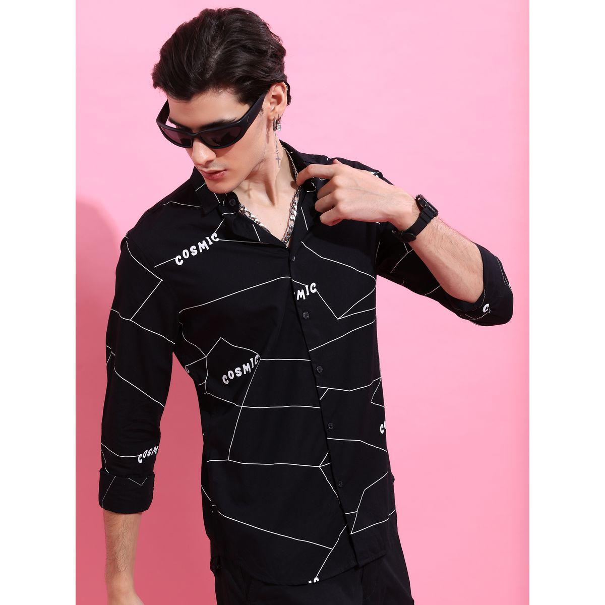Graphic Print Slim Fit Shirt with Button Placket-men-clothing-shirts-image-6
