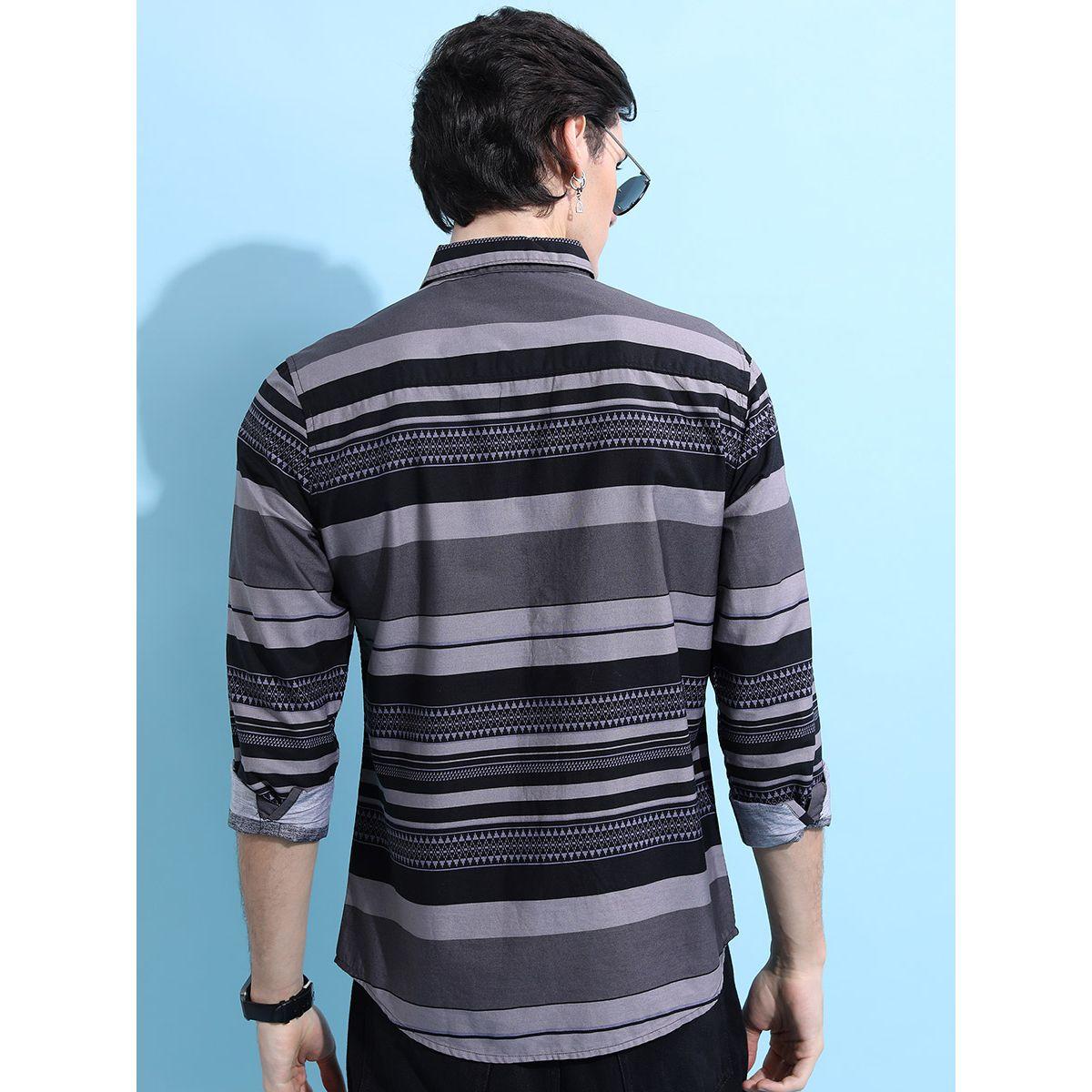 قميص مخطط بأزرار غلق هايلاندر × ستايلي-men-clothing-shirts-image-3