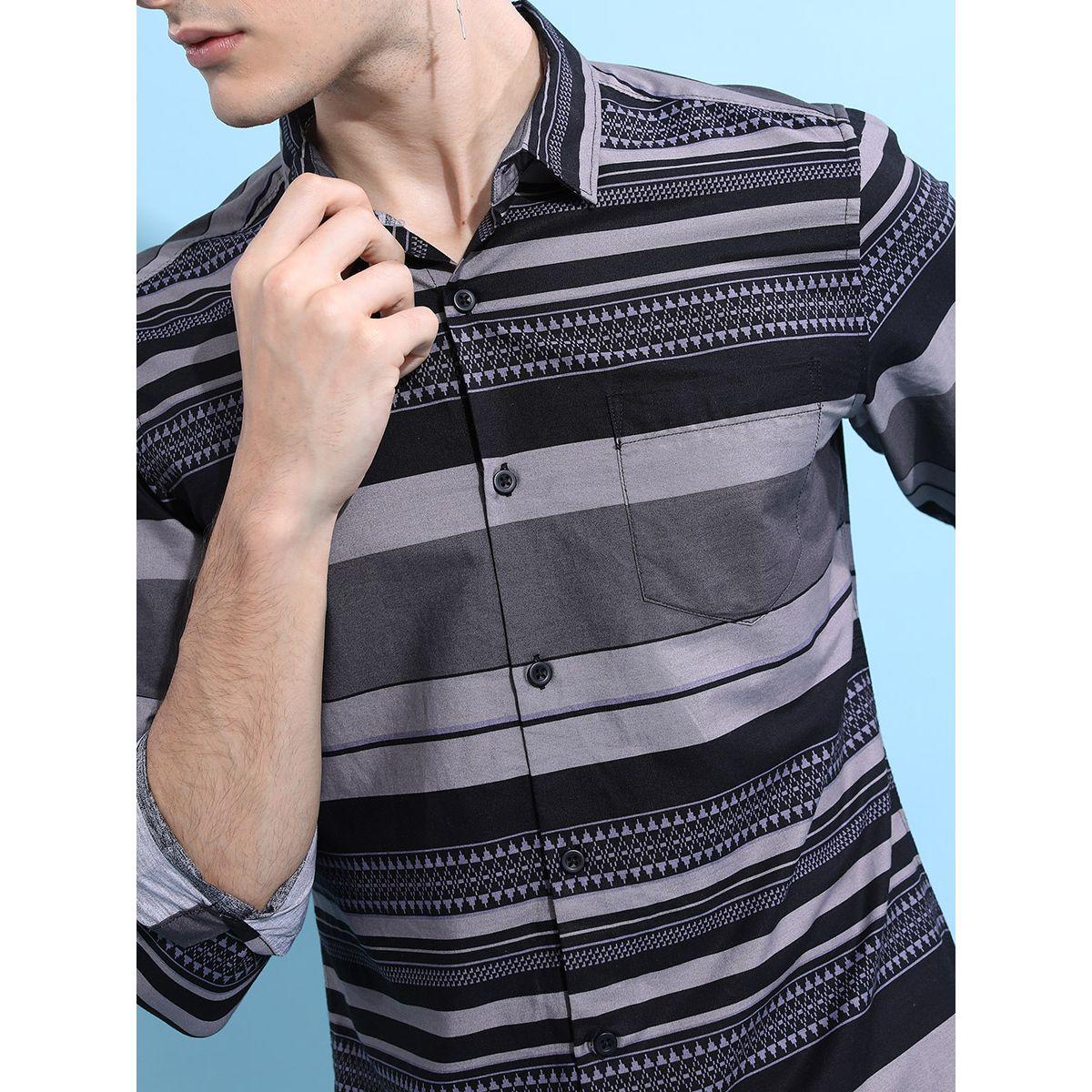 قميص مخطط بأزرار غلق هايلاندر × ستايلي-men-clothing-shirts-image-5