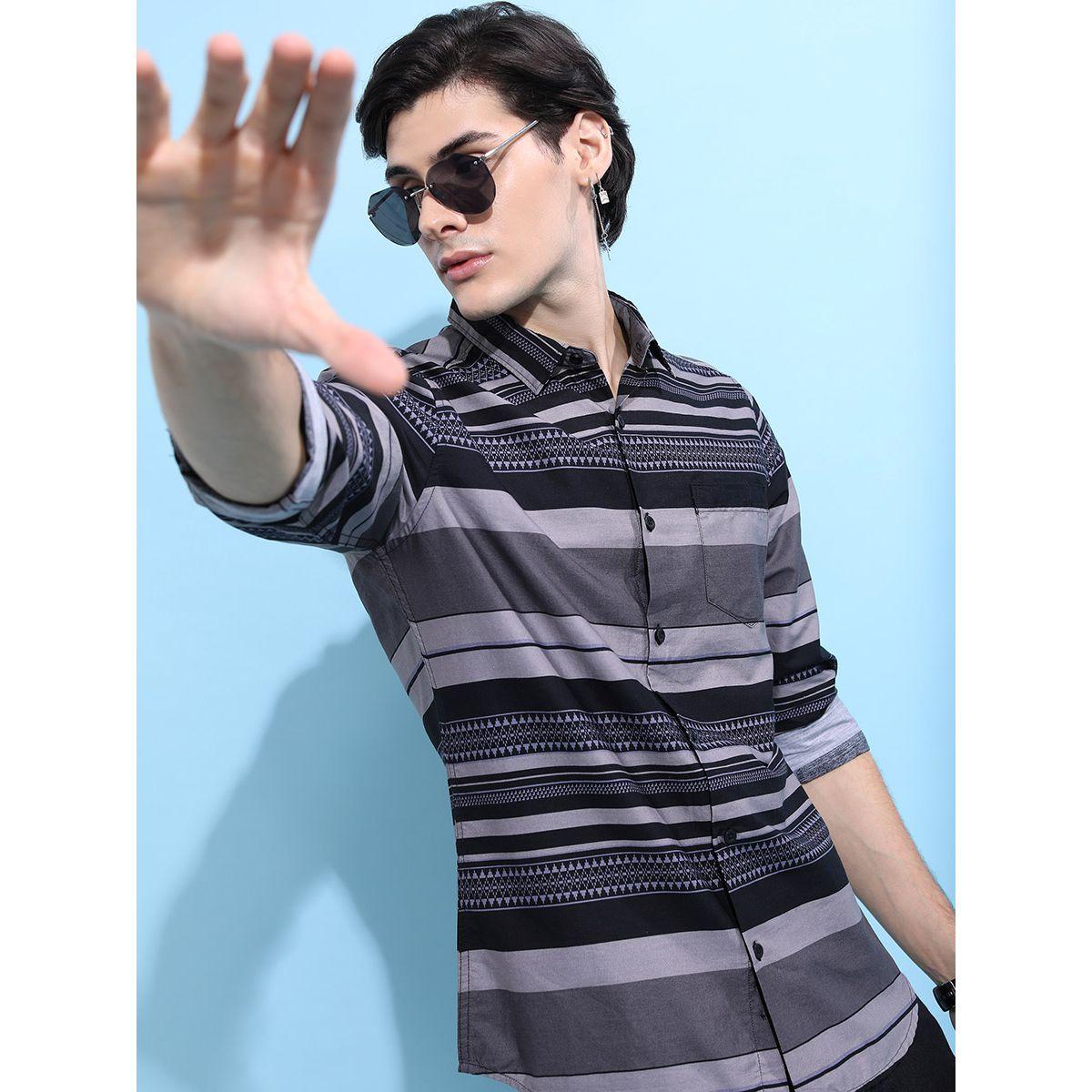 قميص مخطط بأزرار غلق هايلاندر × ستايلي-men-clothing-shirts-image-6