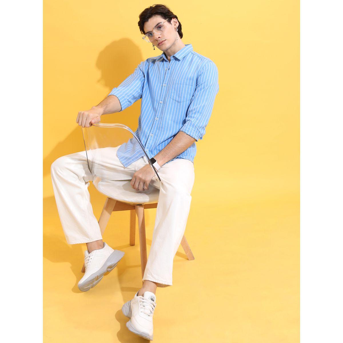 Highlander X Styli Striped Casual Shirt with Patch Pocket-men-clothing-shirts-image-2