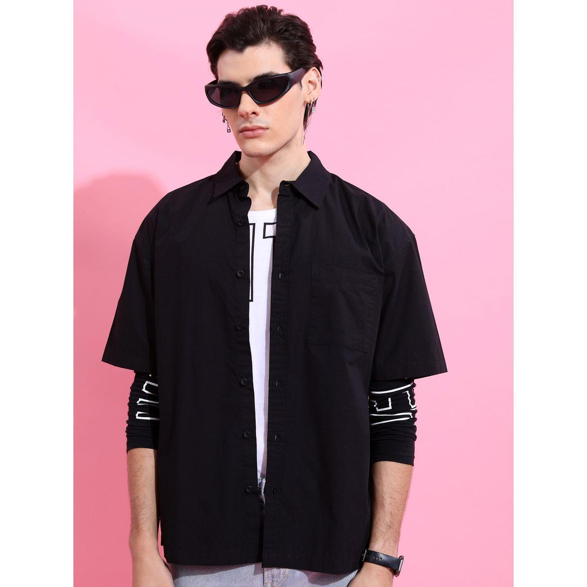 Oversized Solid Drop Shoulder Shirt-men-clothing-shirts-image-1