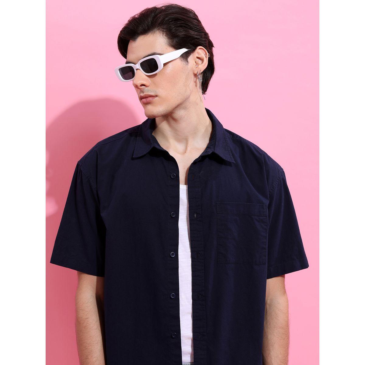 Oversized Solid Drop Shoulder Shirt-men-clothing-shirts-image-1