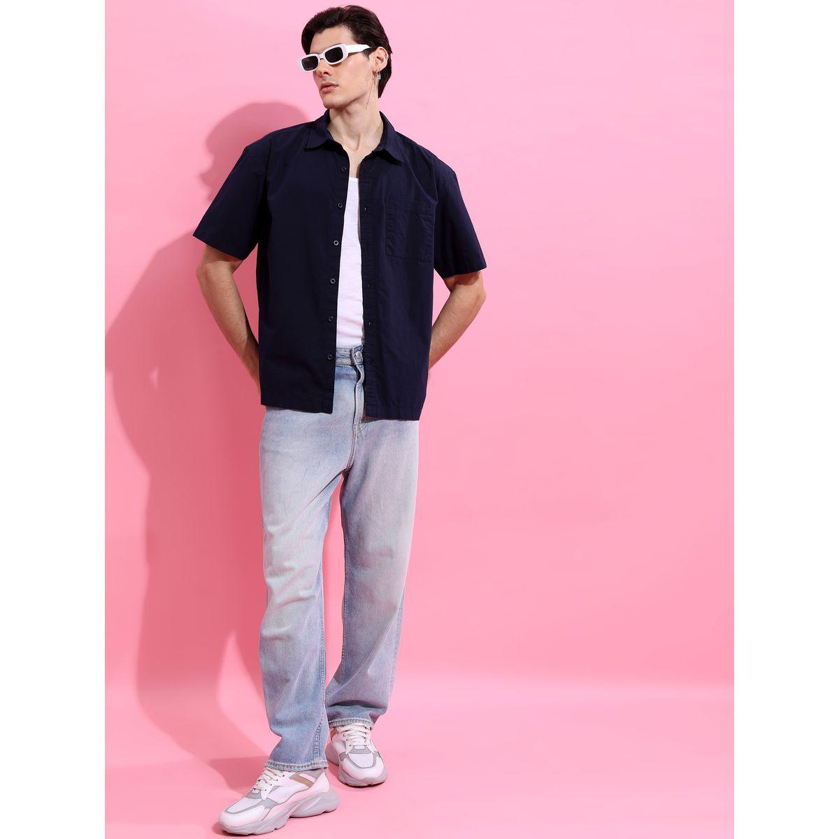 Oversized Solid Drop Shoulder Shirt-men-clothing-shirts-image-2