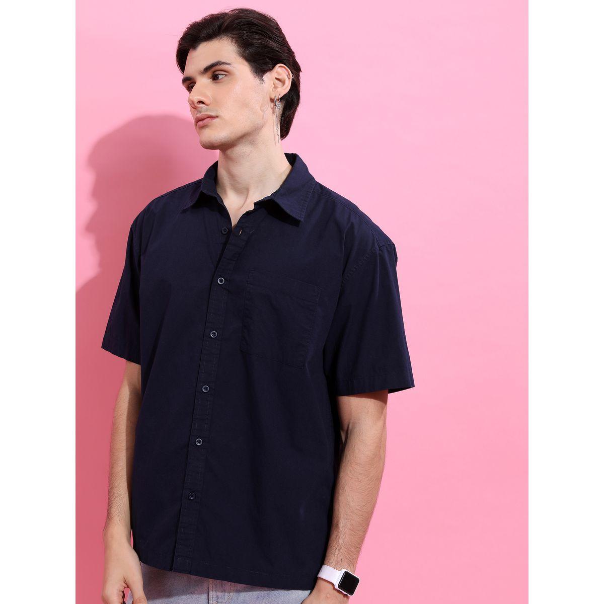 Oversized Solid Drop Shoulder Shirt-men-clothing-shirts-image-4