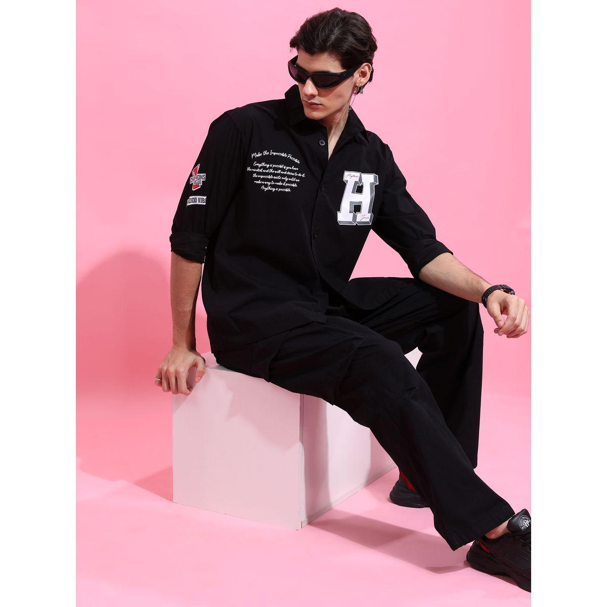 Oversized Graphic Print Drop Shoulder Shirt-men-clothing-shirts-image-2
