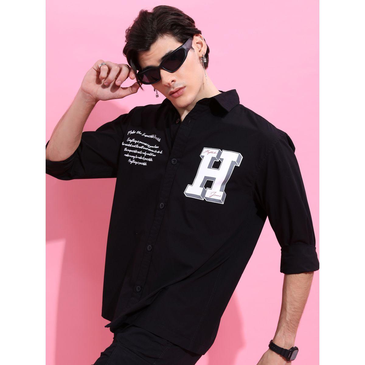 Oversized Graphic Print Drop Shoulder Shirt-men-clothing-shirts-image-4