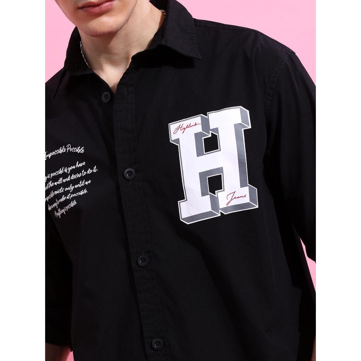 Oversized Graphic Print Drop Shoulder Shirt-men-clothing-shirts-image-5