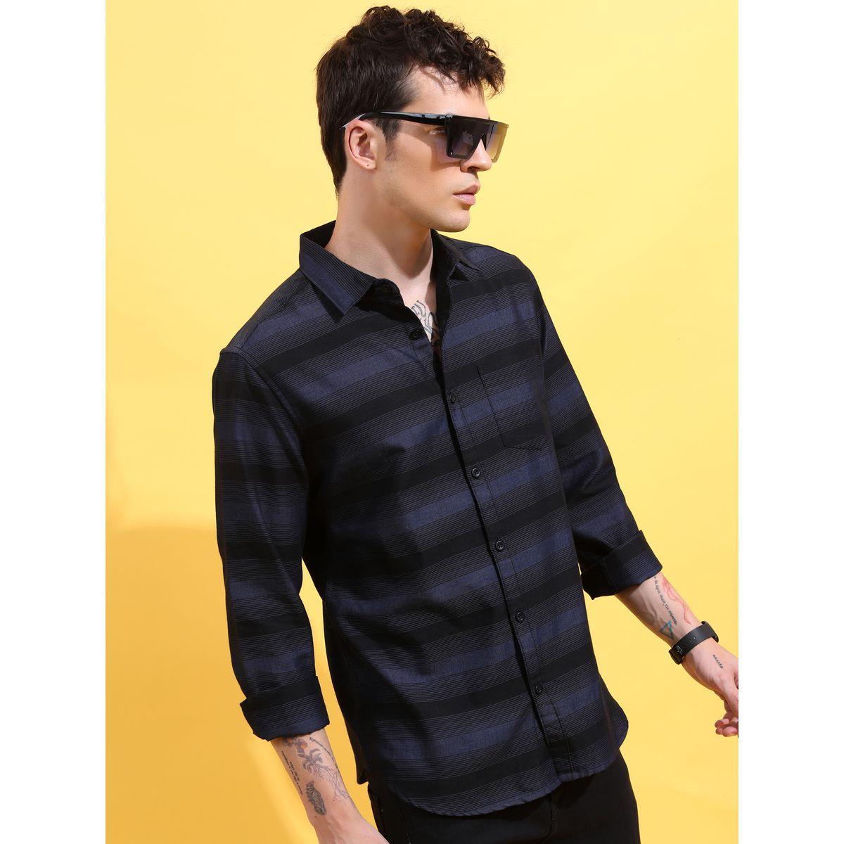 قميص مخطط بأزرار غلق كيتش × ستايلي-men-clothing-shirts-image-6