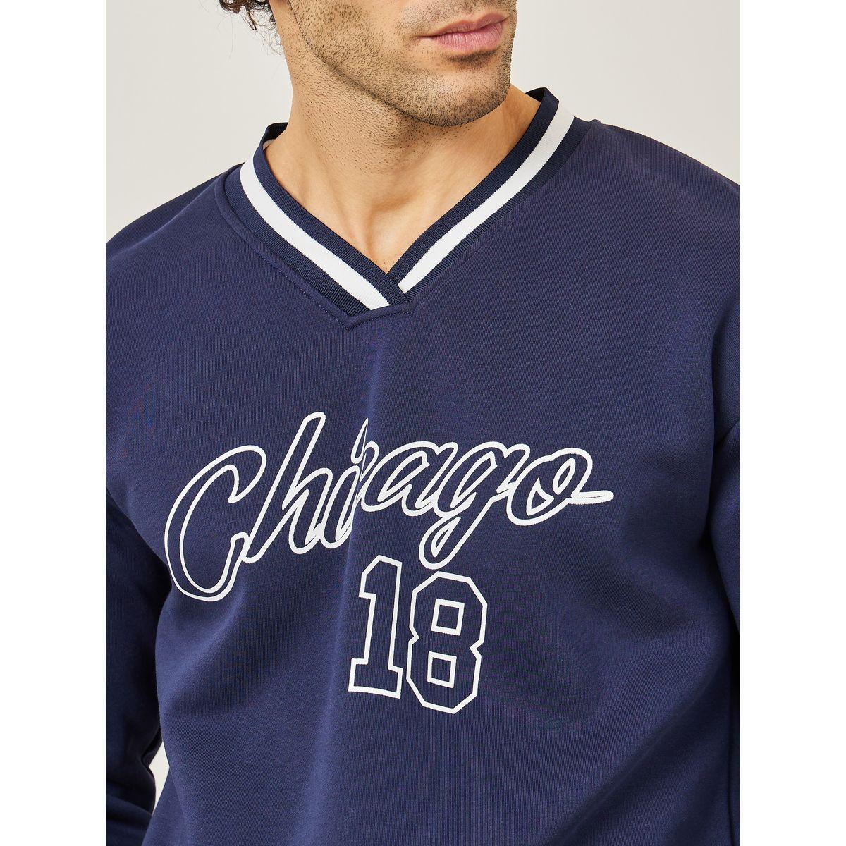 Styli Graphic Print V Neck Ribbed Varsity Sweatshirt-men-winterwear-hoodiesandsweatshirts-image-3
