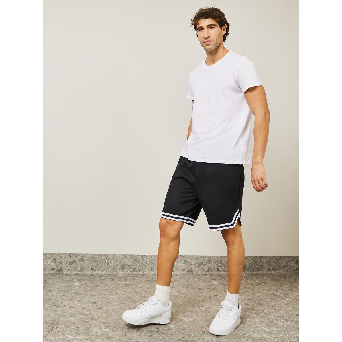 Styli Oversized Striped Knit Baseball Shorts-men-clothing-bottoms-shorts-image-1