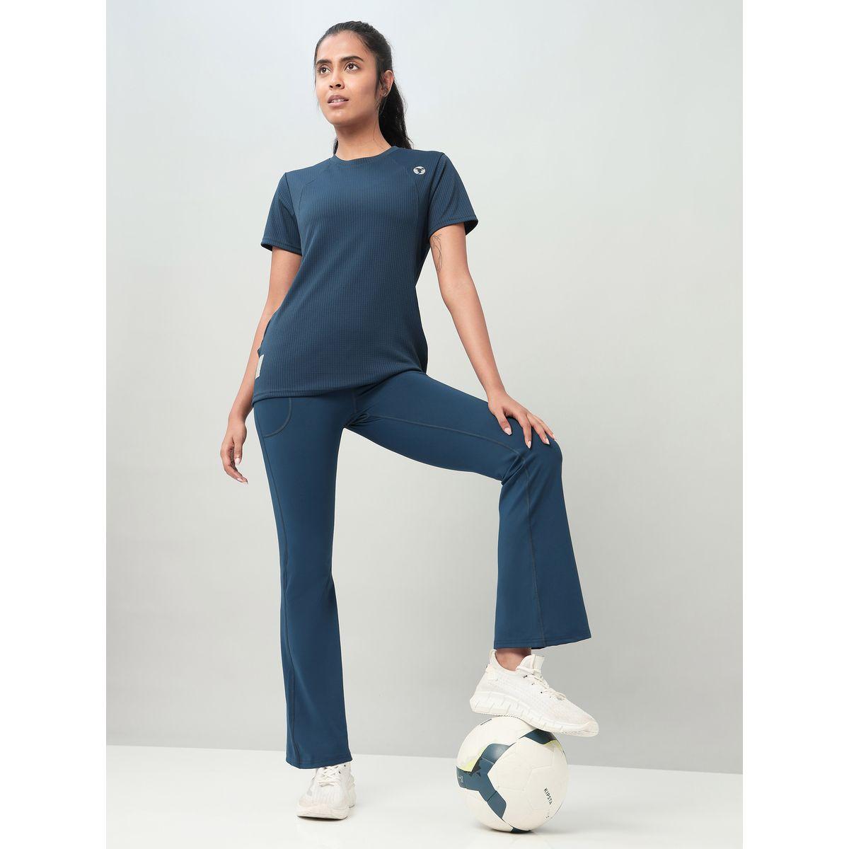 Technosport X Styli Solid Elastic Waistband Fit & Flare Pants-women-clothing-sportswearandactivewear-bottoms-image-1