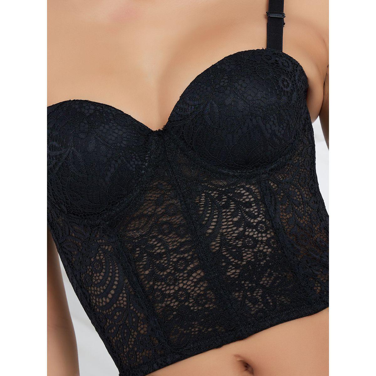 Styli Padded Wired Lace Longline Corset Bra-women-clothing-lingerie-bras-image-2
