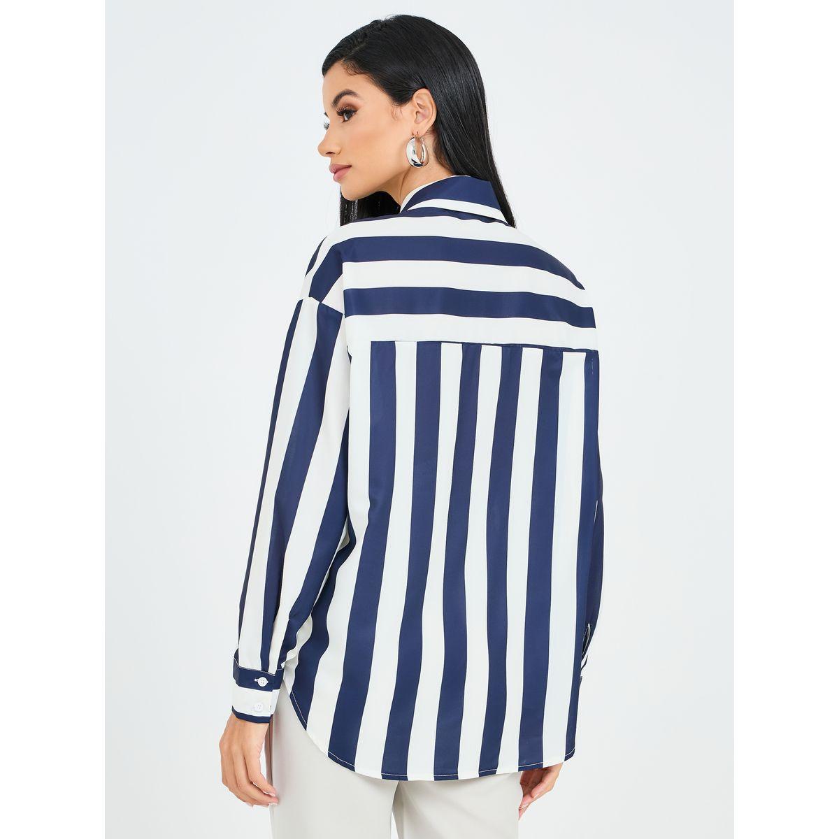 Styli Oversized Striped Collared Longline Shirt-women-clothing-shirtsandblouses-shirts-image-5