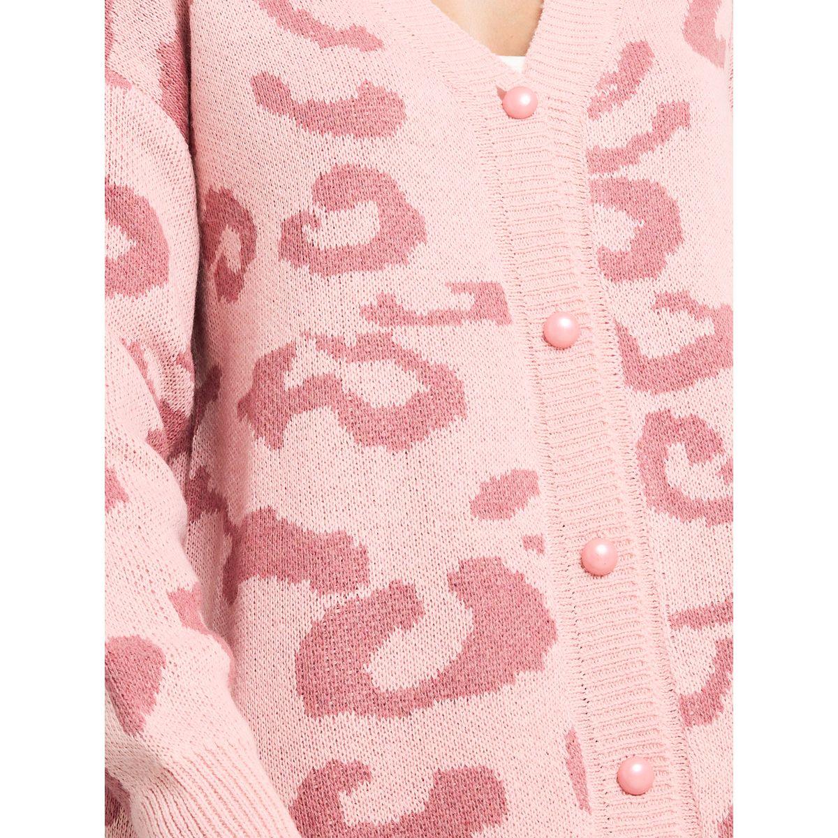 Styli Leopard Print Detail Button Up Cardigan-women-winterwear-cardigansandjumpers-cardigans-image-4
