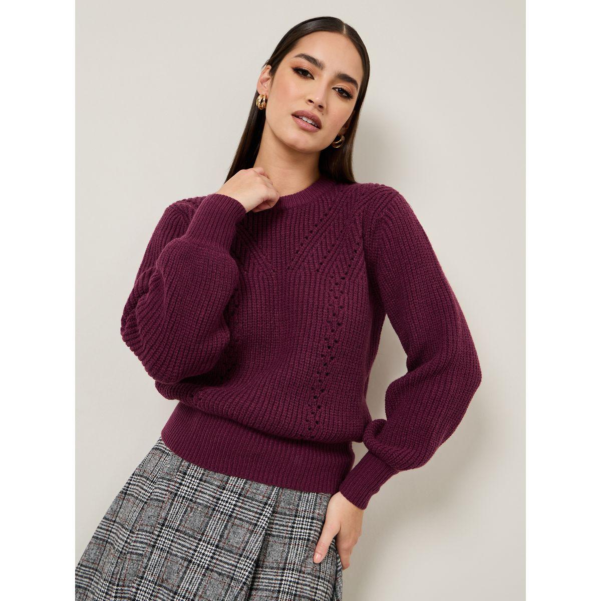 سويتر محبوك بقصة عادية-women-clothing-cardigansandjumpers-jumpers-image-1