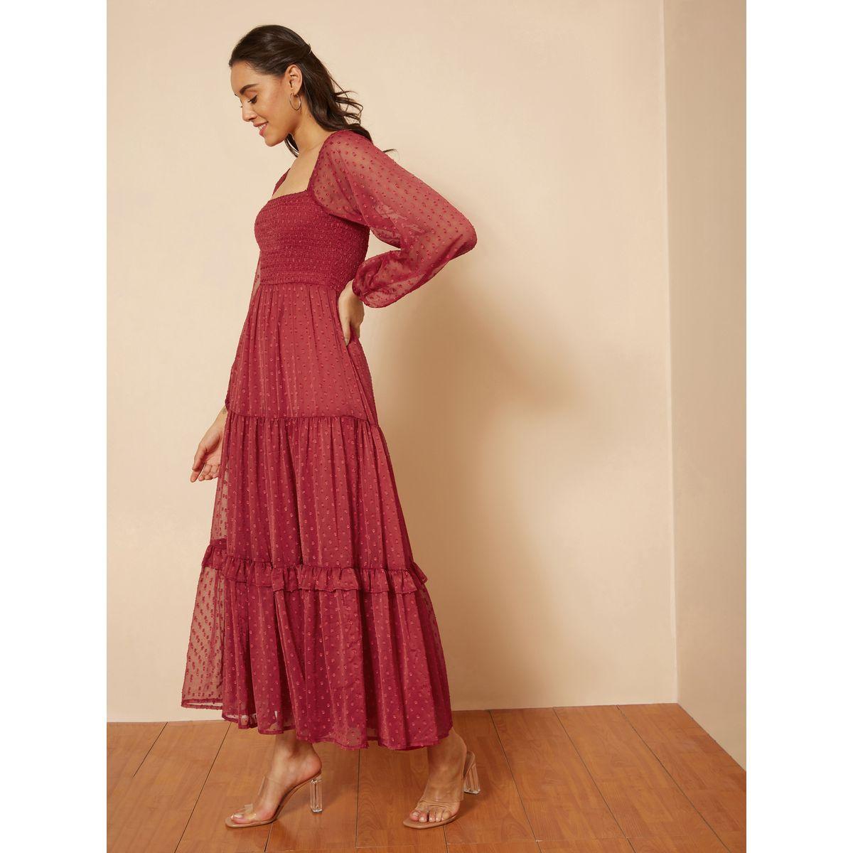 Femella X Styli Square Neck Dobby Tiered Maxi Dress-women-clothing-dresses-image-5