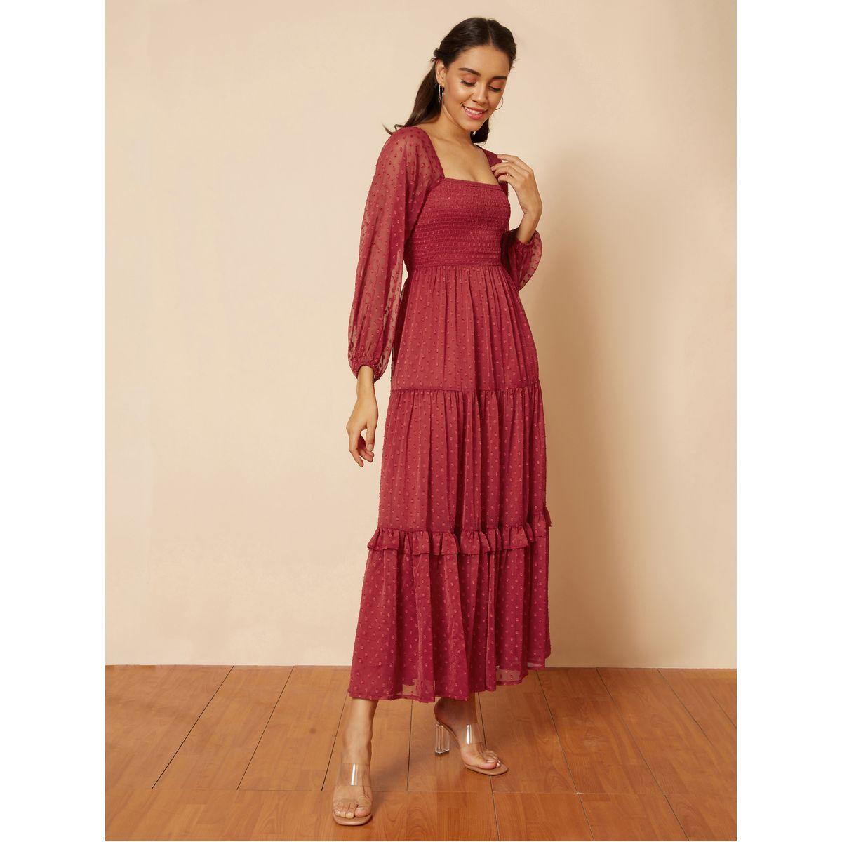 Femella X Styli Square Neck Dobby Tiered Maxi Dress-women-clothing-dresses-image-6