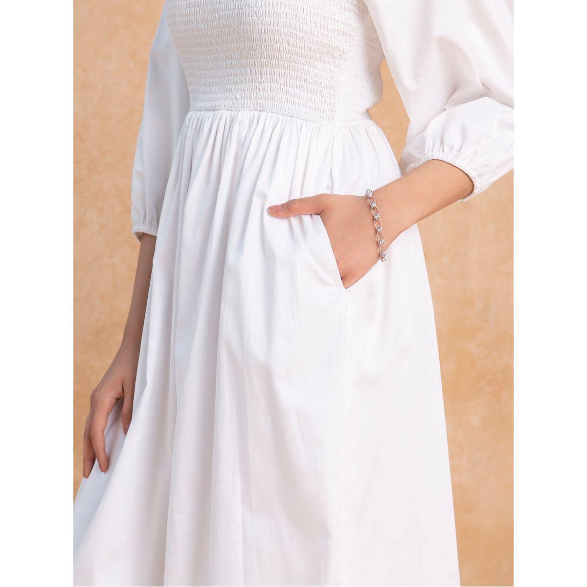 Femella X Styli Balloon Sleeve Cotton A-Line Midi Dress-women-clothing-dresses-image-3