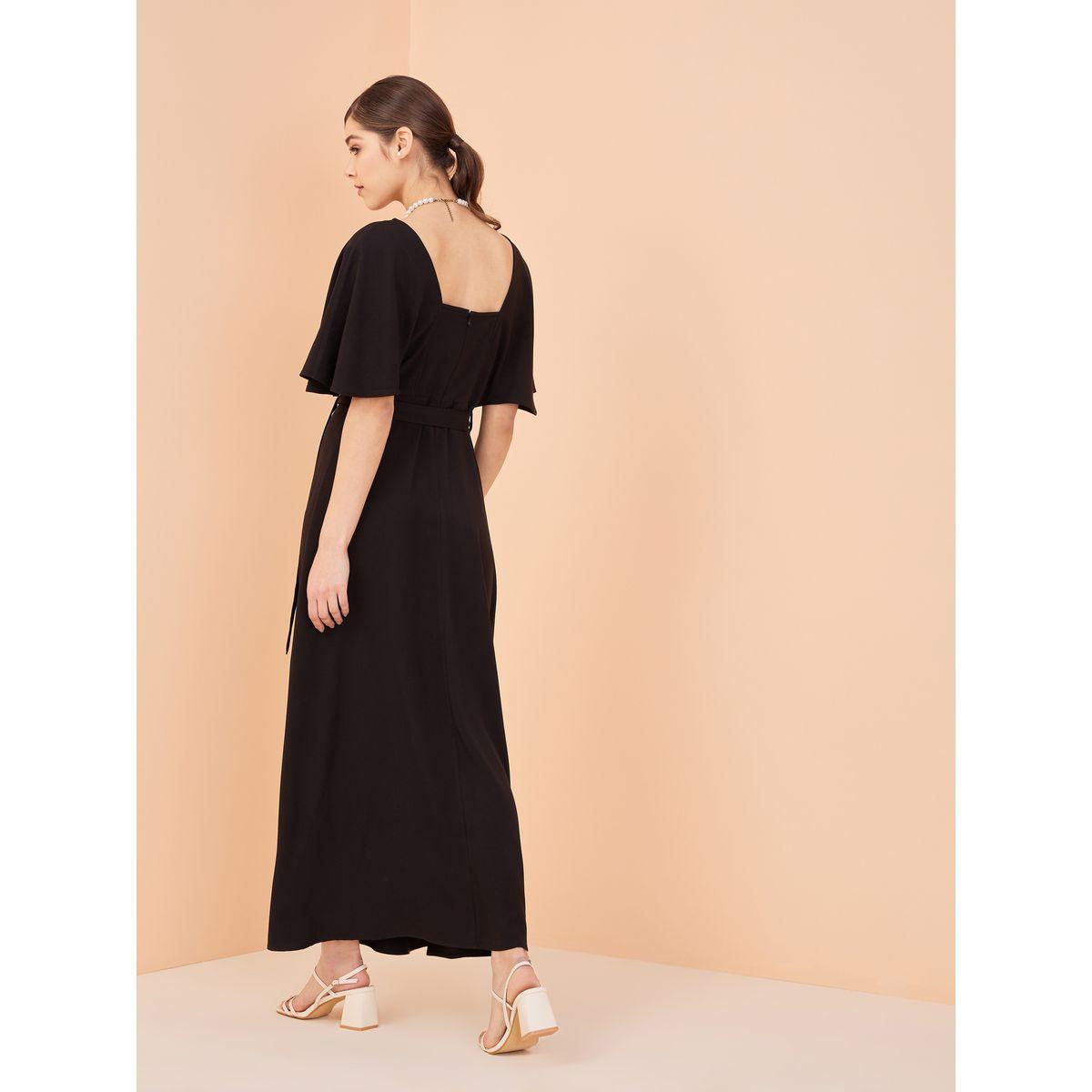 Femmella X Styli  V Neck Wrap Front Maxi Dress-women-clothing-dresses-image-3