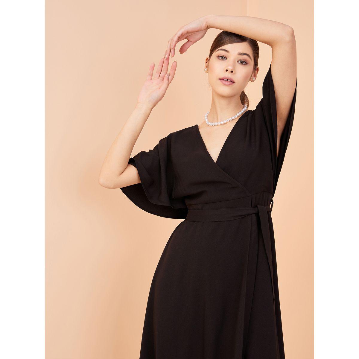 Femmella X Styli  V Neck Wrap Front Maxi Dress-women-clothing-dresses-image-4
