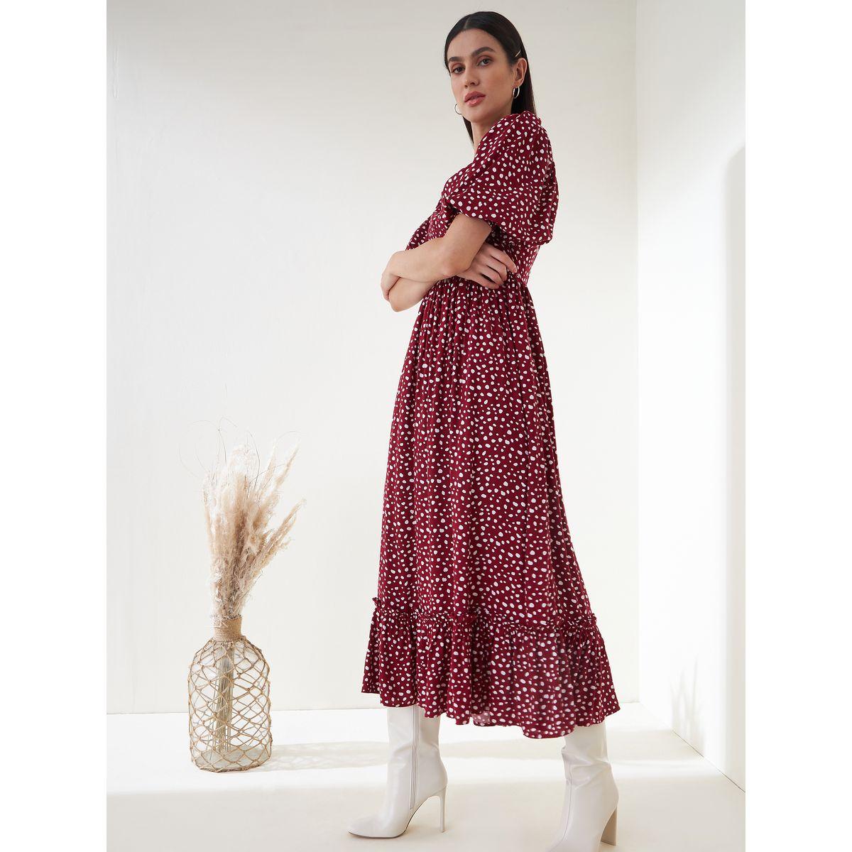 فستان طويل مزين بكسرات فِميلا × ستايلي-women-clothing-dresses-image-1