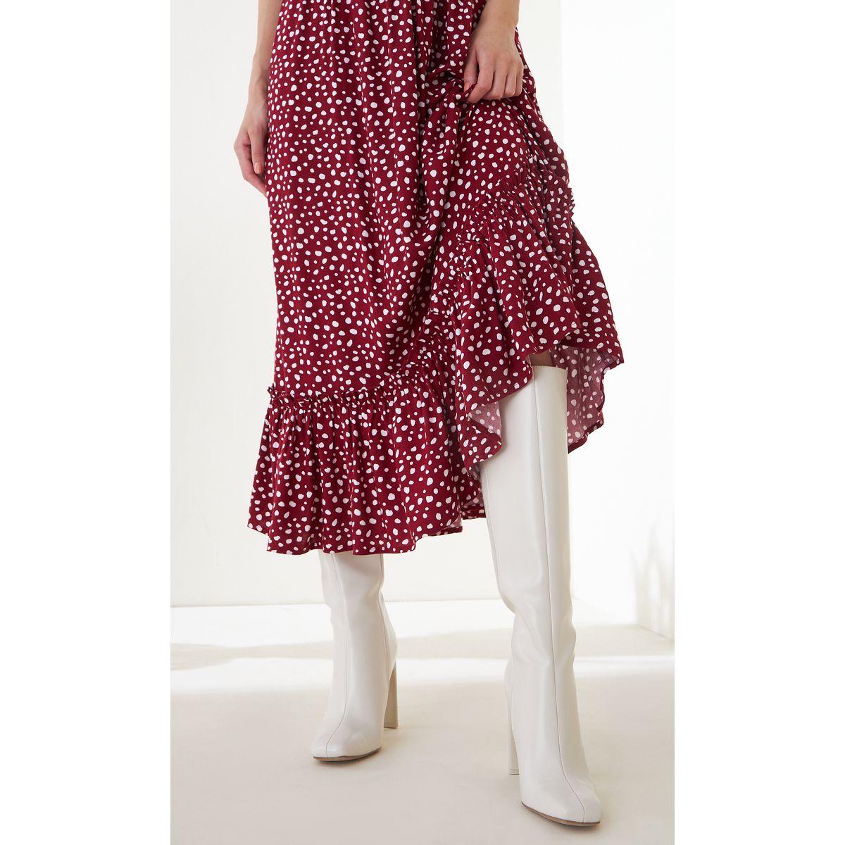 فستان طويل مزين بكسرات فِميلا × ستايلي-women-clothing-dresses-image-5