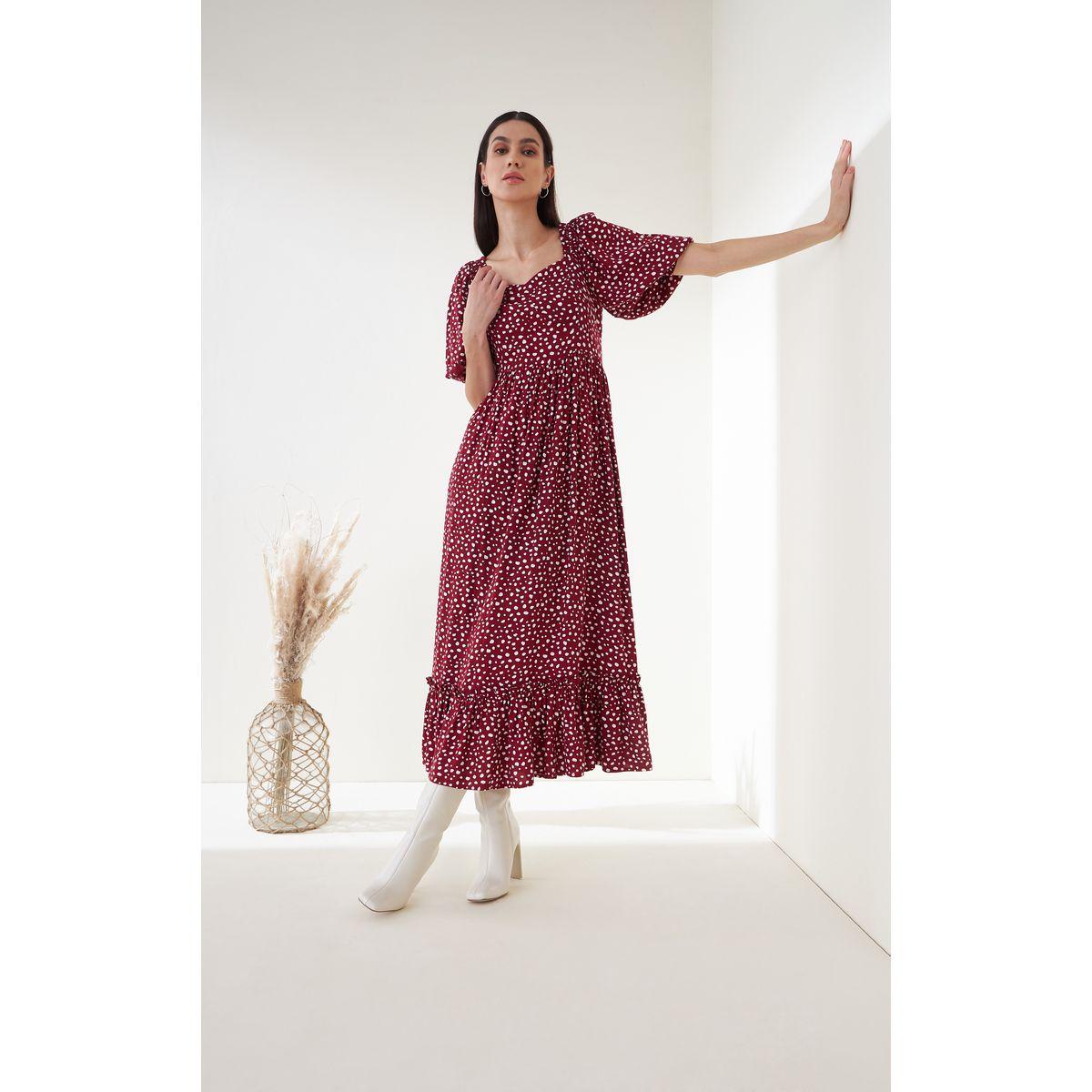 فستان طويل مزين بكسرات فِميلا × ستايلي-women-clothing-dresses-image-7