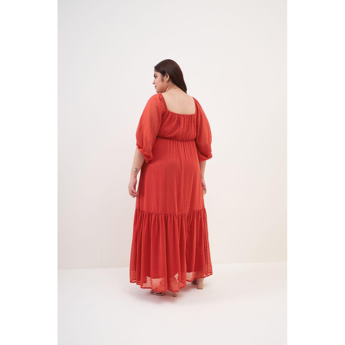 فستان طويل بكسرات وياقة مربعة فِميلا × ستايلي-women-clothing-dresses-image-1