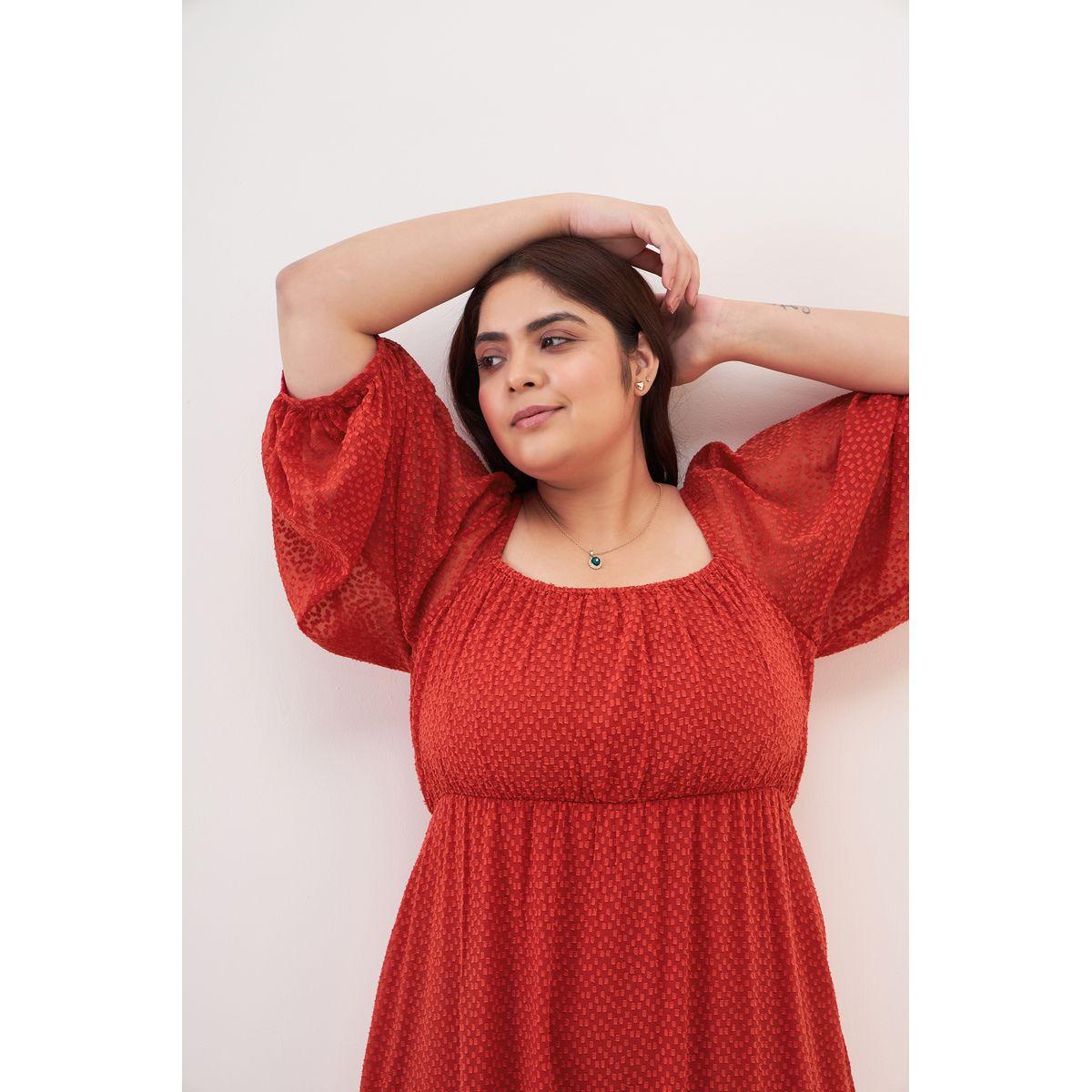 فستان طويل بكسرات وياقة مربعة فِميلا × ستايلي-women-clothing-dresses-image-2