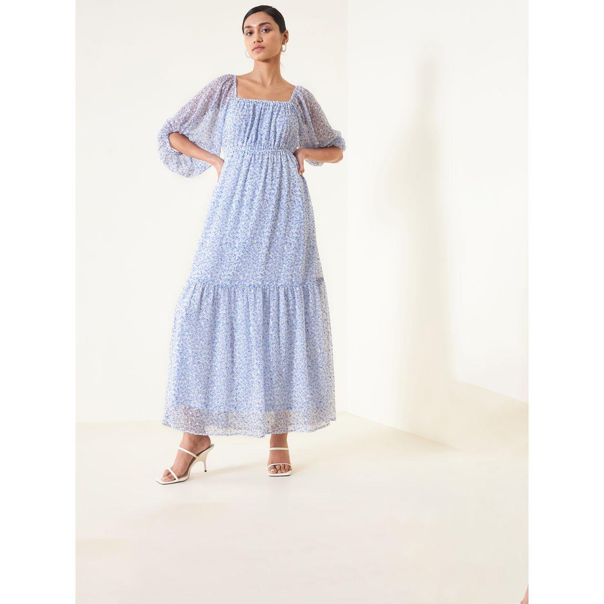 فستان طويل بكسرات وطبعة زهور فِميلا × ستايلي-women-clothing-dresses-image-1