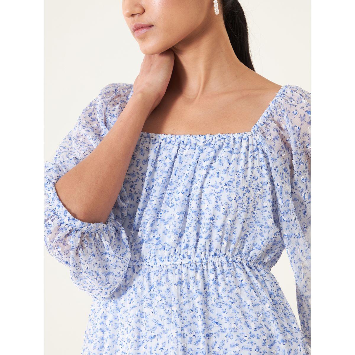 Femella X Styli Volume Sleeve Floral Print Tiered Maxi Dress-women-clothing-dresses-image-2
