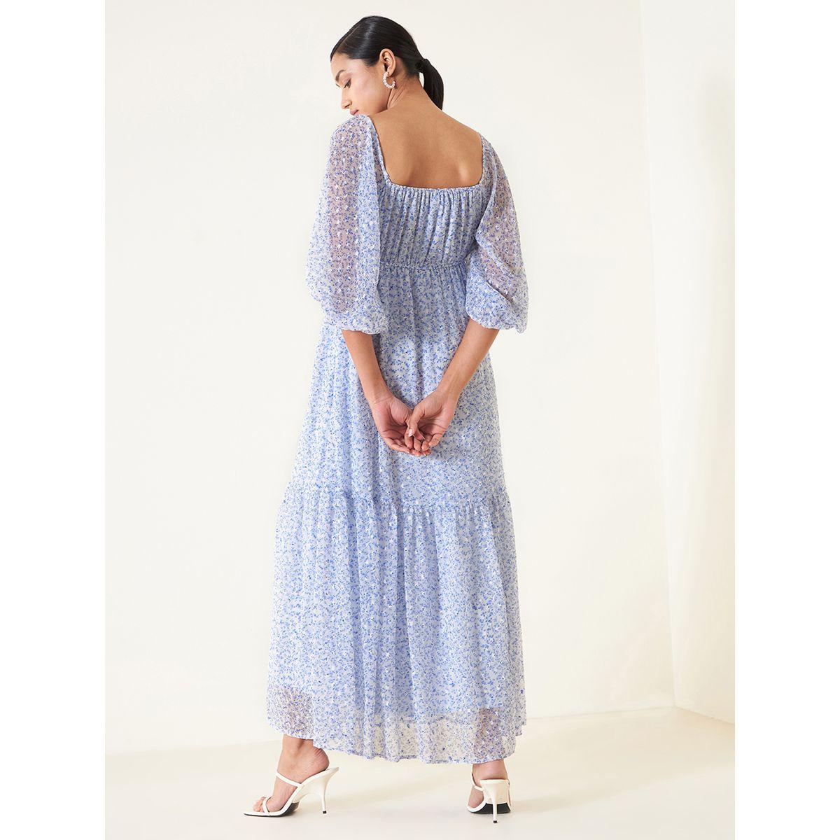 Femella X Styli Volume Sleeve Floral Print Tiered Maxi Dress-women-clothing-dresses-image-3