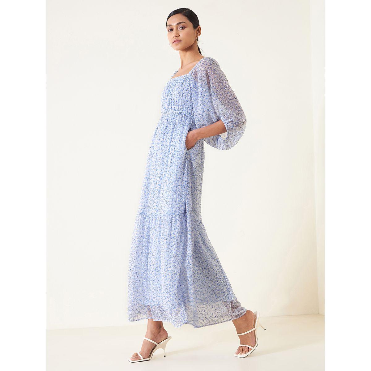 Femella X Styli Volume Sleeve Floral Print Tiered Maxi Dress-women-clothing-dresses-image-4