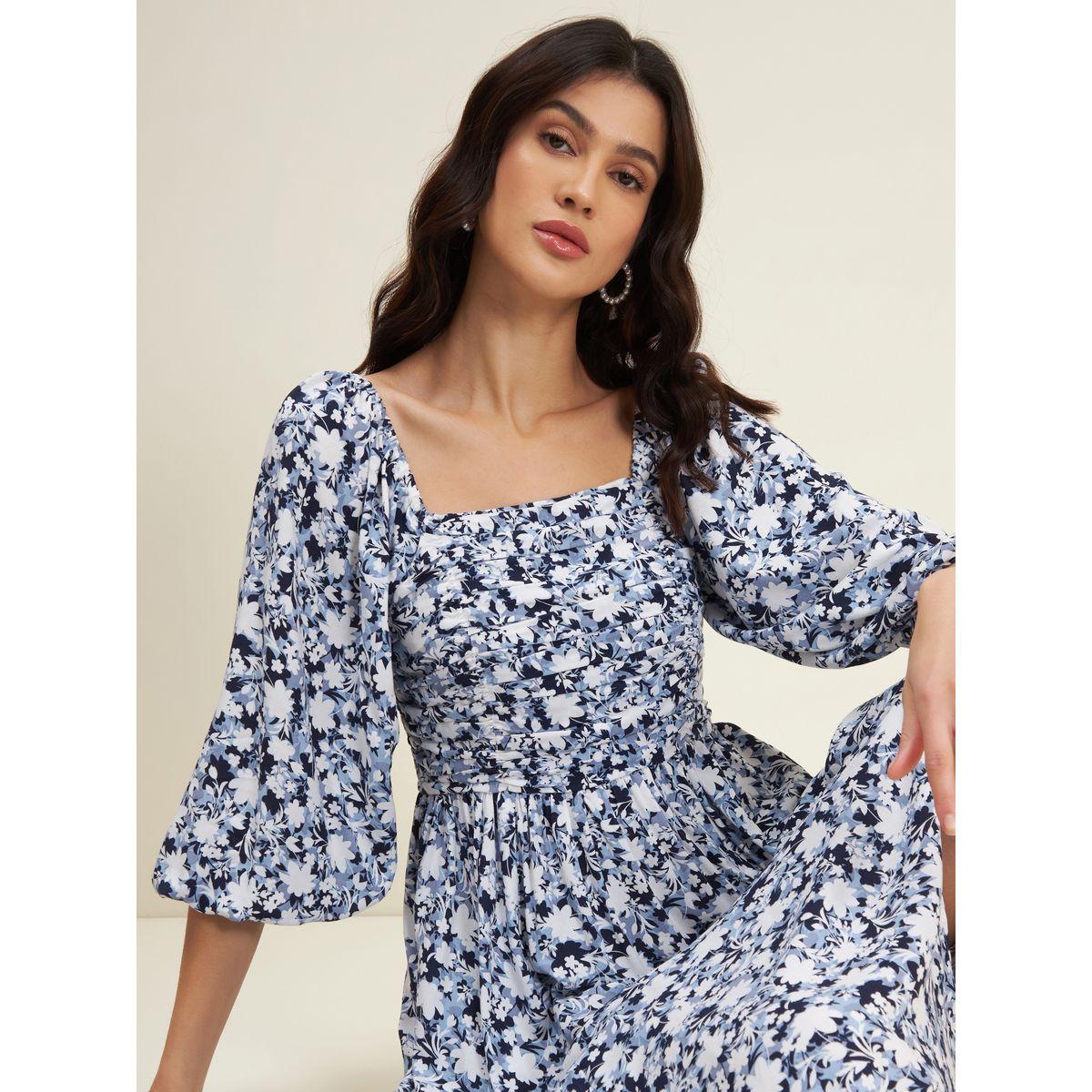 Femella X Styli Floral Print Ruched A-Line Maxi Dress-women-clothing-dresses-image-3