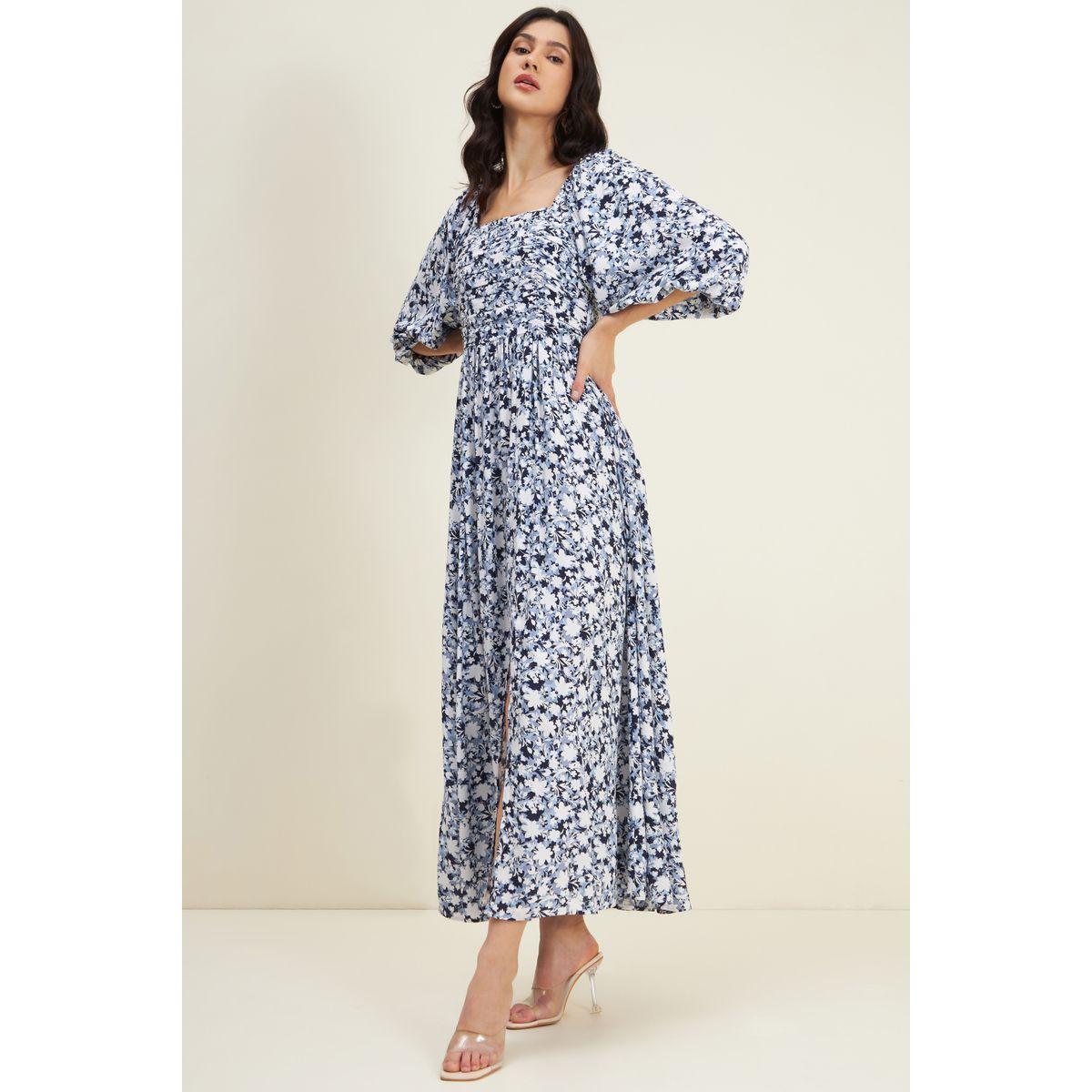 Femella X Styli Floral Print Ruched A-Line Maxi Dress-women-clothing-dresses-image-5