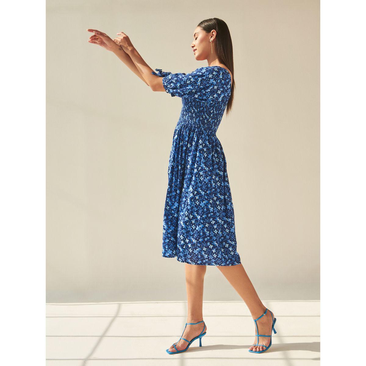 Femella X Styli Square Neck Floral Print A-Line Midi Dress-women-clothing-dresses-image-2