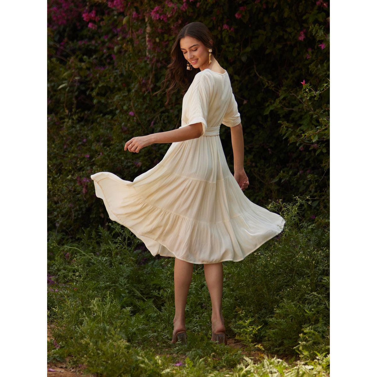 فستان ميدي بكسرات وحزام خصر فِميلا × ستايلي-women-clothing-dresses-image-4