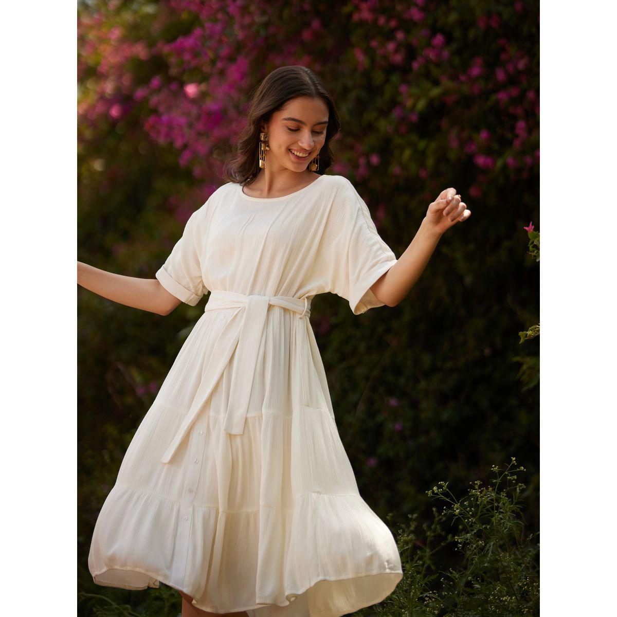 فستان ميدي بكسرات وحزام خصر فِميلا × ستايلي-women-clothing-dresses-image-5