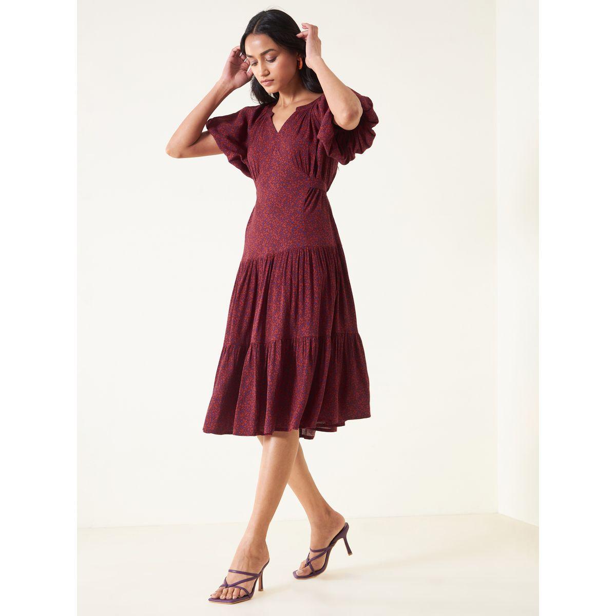 فستان ميدي بكسرات وطبعة زهور فِميلا × ستايلي-women-clothing-dresses-image-3