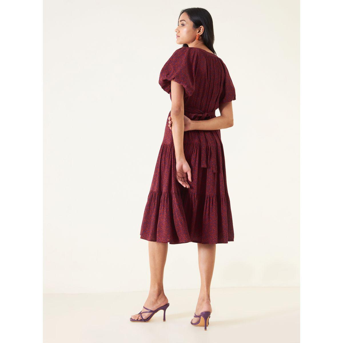 فستان ميدي بكسرات وطبعة زهور فِميلا × ستايلي-women-clothing-dresses-image-4