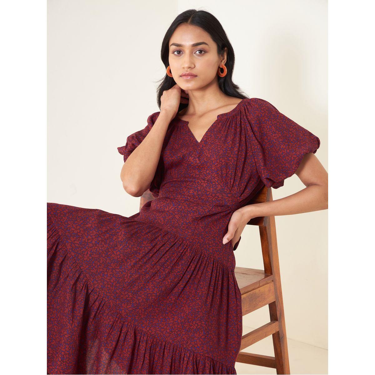 Femella X Styli Floral Print Tiered Midi Dress-women-clothing-dresses-image-5