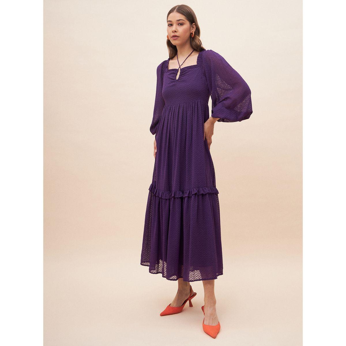 Femella X Styli Dobby Halter Neck A-Line Maxi Dress-women-clothing-dresses-image-2