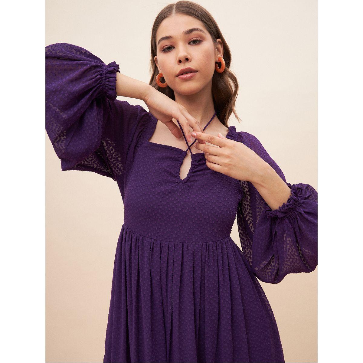 Femella X Styli Dobby Halter Neck A-Line Maxi Dress-women-clothing-dresses-image-3